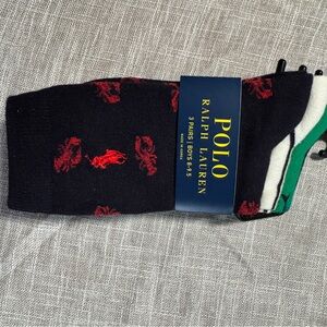 Polo by Ralph Lauren Boys Socks 3 Pack Size 8-9.5